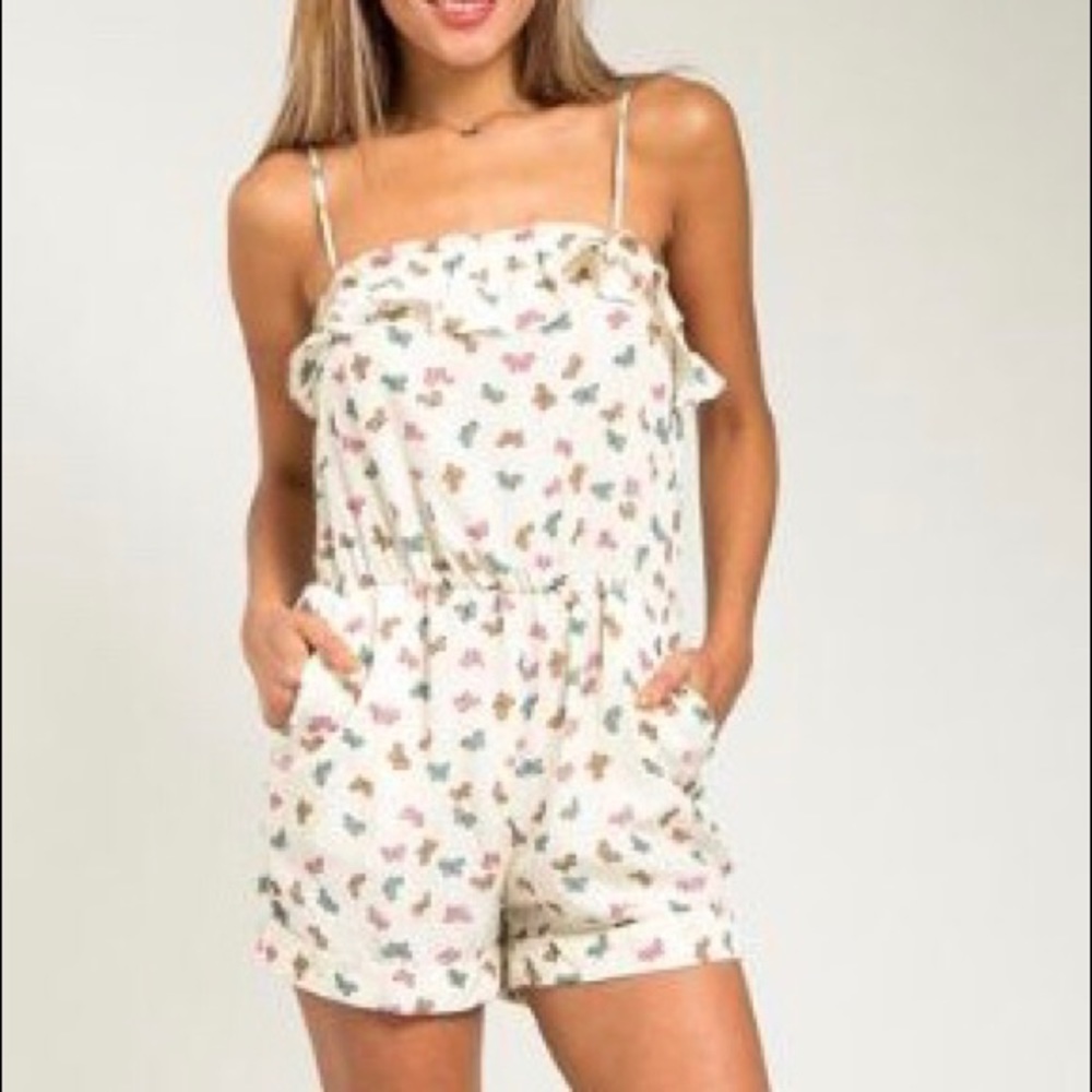 COMING SOON! Butterfly Print Ruffled Romper